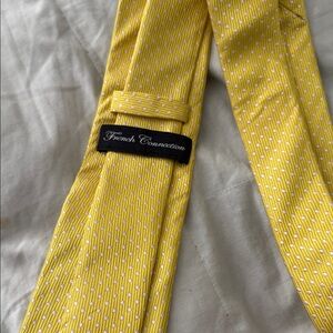 French Connection Bright Yellow Patterned Tie (FCUK) of the UK